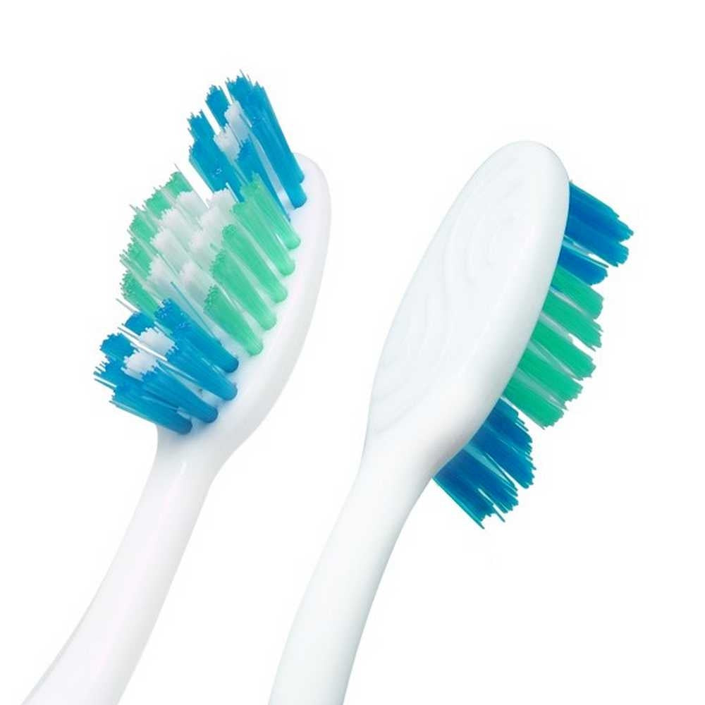 2 Units of Colgate Triple Action Medium Toothbrush with Ergonomic Handle, Soft Bristles, and Tongue Cleaner
