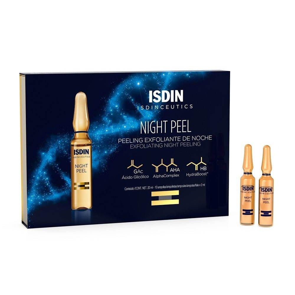 ISDIN Night Peel with Glycolic & Lactic Acid - 10 Ampoules for All Skin Types